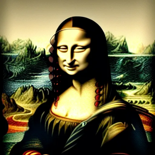 Image similar to the Mona lisa with the face of Lady Gaga