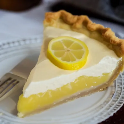 Prompt: close view of a delicious sweet and perfect lemon pie, award winning, 4 k, beautiful