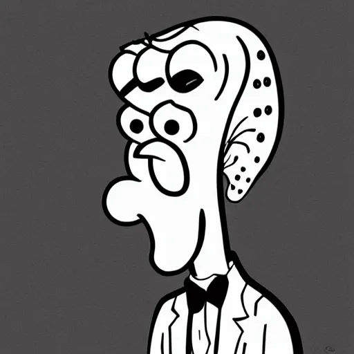 Image similar to handsome squidward, male, detailed pop art