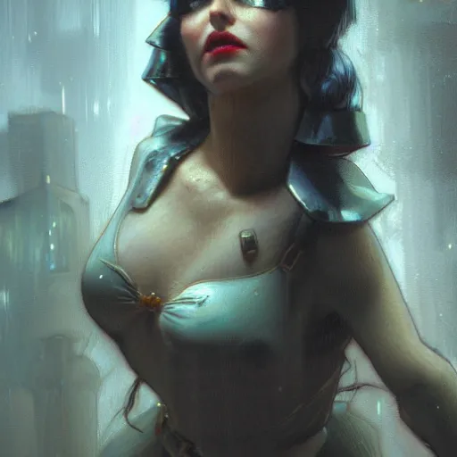 Image similar to snow white, hyperrealistic full figure, bladerunner street alley, art of elysium by frank frazetta and by jeremy mann and by alphonse mucha, fantasy art, photo realistic, dynamic lighting, artstation, full figure poster, volumetric lighting, very detailed face, 4 k, award winning