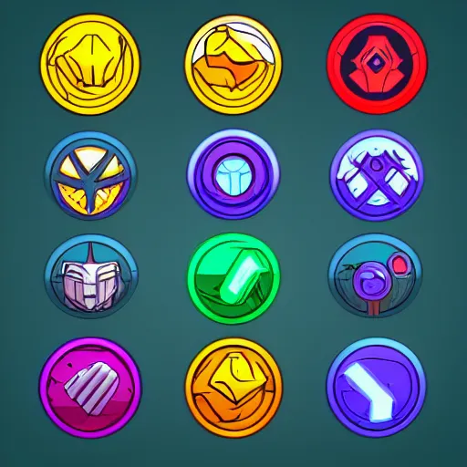 Image similar to combat skill icons from a cyberpunk style MMORPG