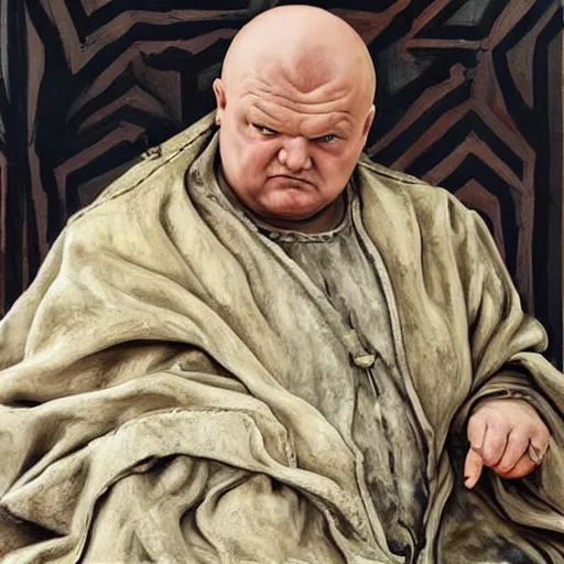 Image similar to high quality high detail painting by lucian freud, hd, varys from game of thrones