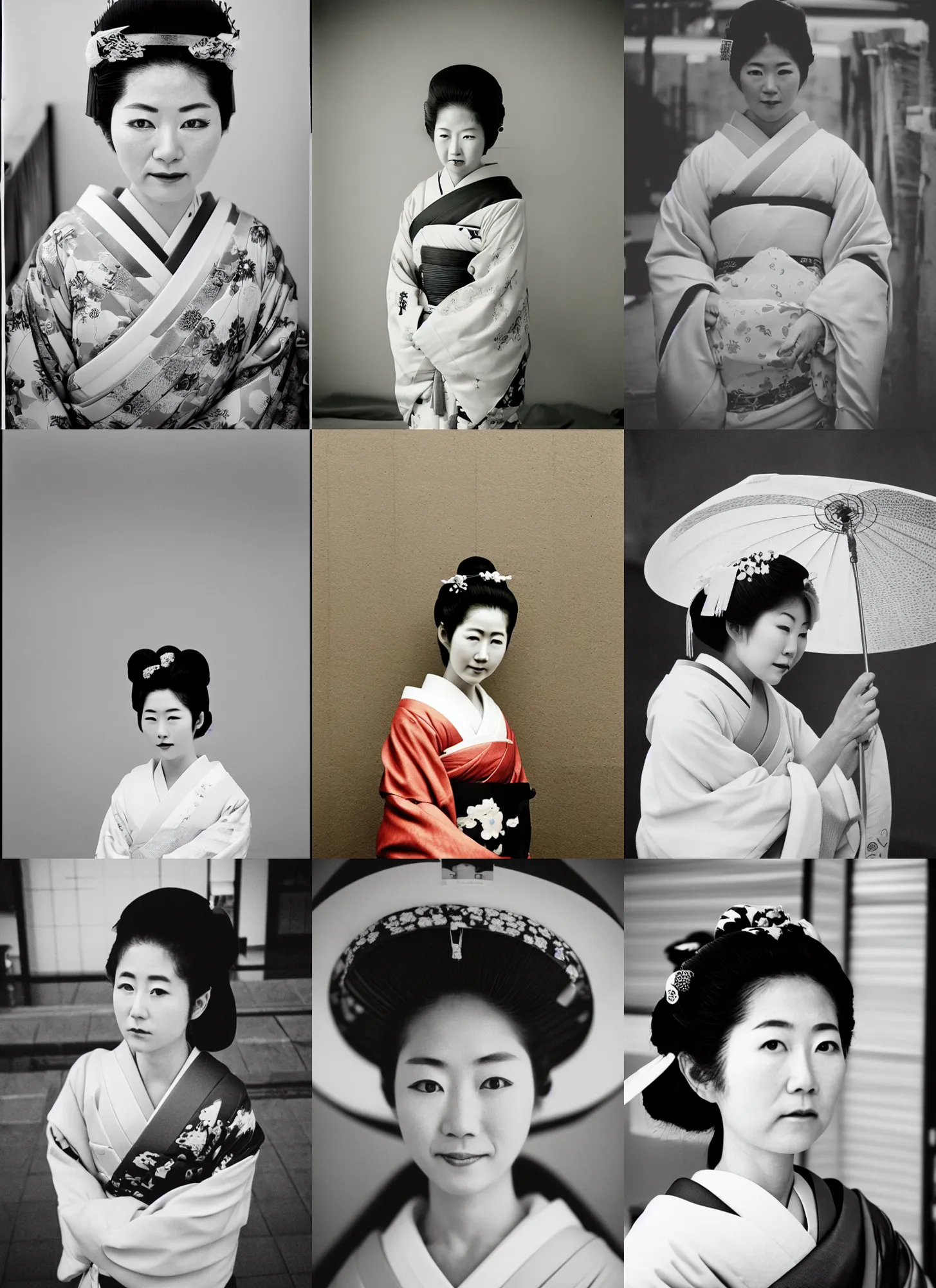 Prompt: Portrait Photograph of a Japanese Geisha Rollei Ortho 25 Plus