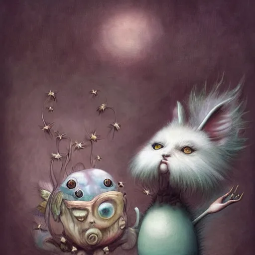 Image similar to a weird surreal and whimsical furry creature, fantasy concept art by nicoletta ceccoli, mark ryden, lostfish, max fleischer