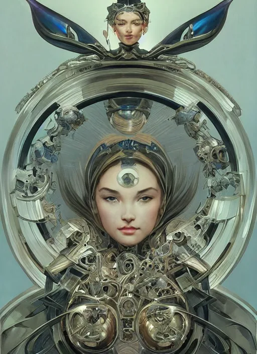 Image similar to mechanical humanoid, masterpiece, intricate, elegant, highly detailed, digital painting, artstation, concept art, smooth, sharp focus, illustration, art by artgerm and greg rutkowski and alphonse mucha and uang guangjian and gil elvgren and sachin teng, symmetry!!, symmetrical, symmetry, mirrored!!!!!