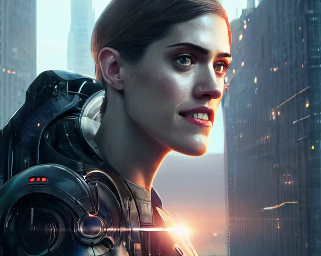 Prompt: highly detailed portrait of allison williams as an android, in detroit : become human, stephen bliss, unreal engine, fantasy art by greg rutkowski, loish, rhads, ferdinand knab, makoto shinkai and lois van baarle, ilya kuvshinov, rossdraws, tom bagshaw, global illumination, radiant light, detailed and intricate environment