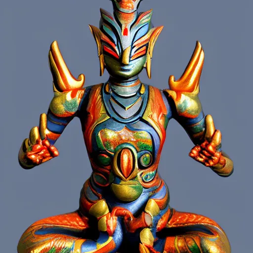 Image similar to new ultraman design called bodhisatva, hyperrealistic