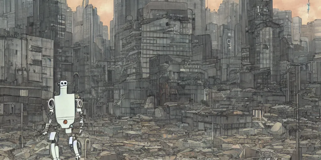 Image similar to a robot in a desolate city by aoshima, chiho