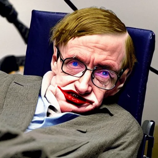 Prompt: stephen hawking as the joker