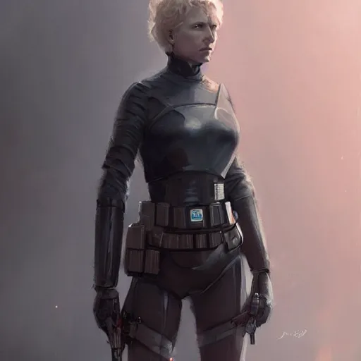 Image similar to portrait of a woman by greg rutkowski, she looks like gwendoline christie, wearing the tactical gear of the corellian confederation, star wars expanded universe, he is about 3 0 years old, highly detailed portrait, digital painting, artstation, concept art, smooth, sharp foccus ilustration, artstation hq