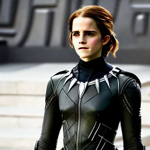 Image similar to Emma Watson as Black Panther