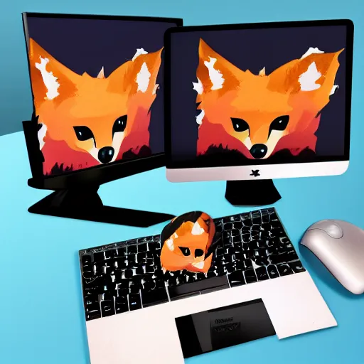 Image similar to 🦊💻⌨️