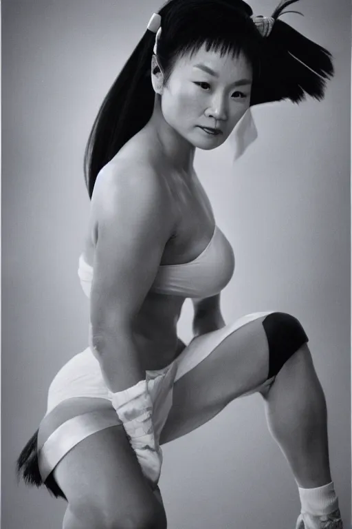 Image similar to Chun-Li, 35mm, f2.8, award-winning, candid portrait photo, taken by annie leibovitz