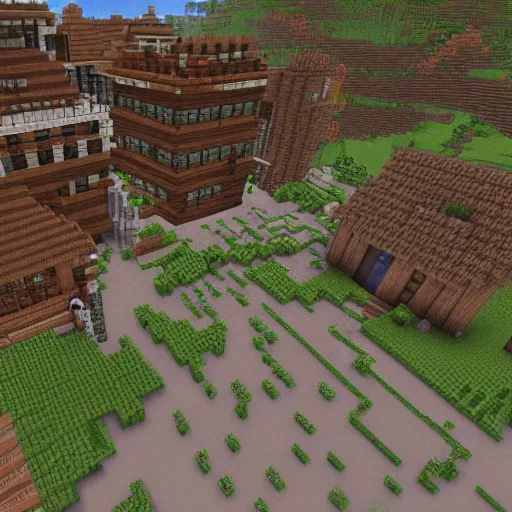 Image similar to an old western town in Minecraft