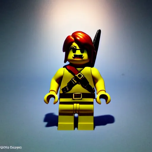 Image similar to link as warhammar minifigure, Photorealism, cinematic lights, 35mm