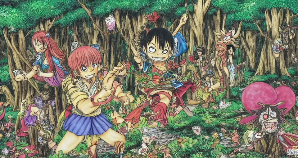 Image similar to Enchanted and magic forest, by Eiichiro Oda