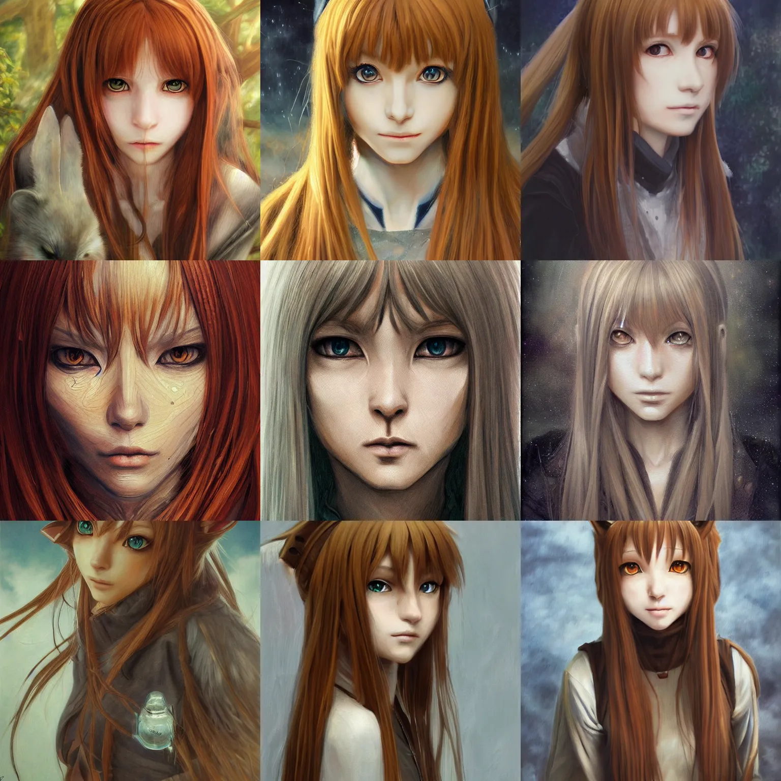 Prompt: a masterpiece portrait painting of holo ( from spice & wolf ), ultra realistic, concept art, intricate details, eerie, highly detailed, photorealistic, by william - adolphe bouguerea