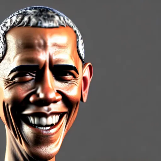 Image similar to Barack Obama smiling, dreamlike, horror, intricate detail, 3d render, octane render, god rays, depth of field, trending on artstation, 4k, hd