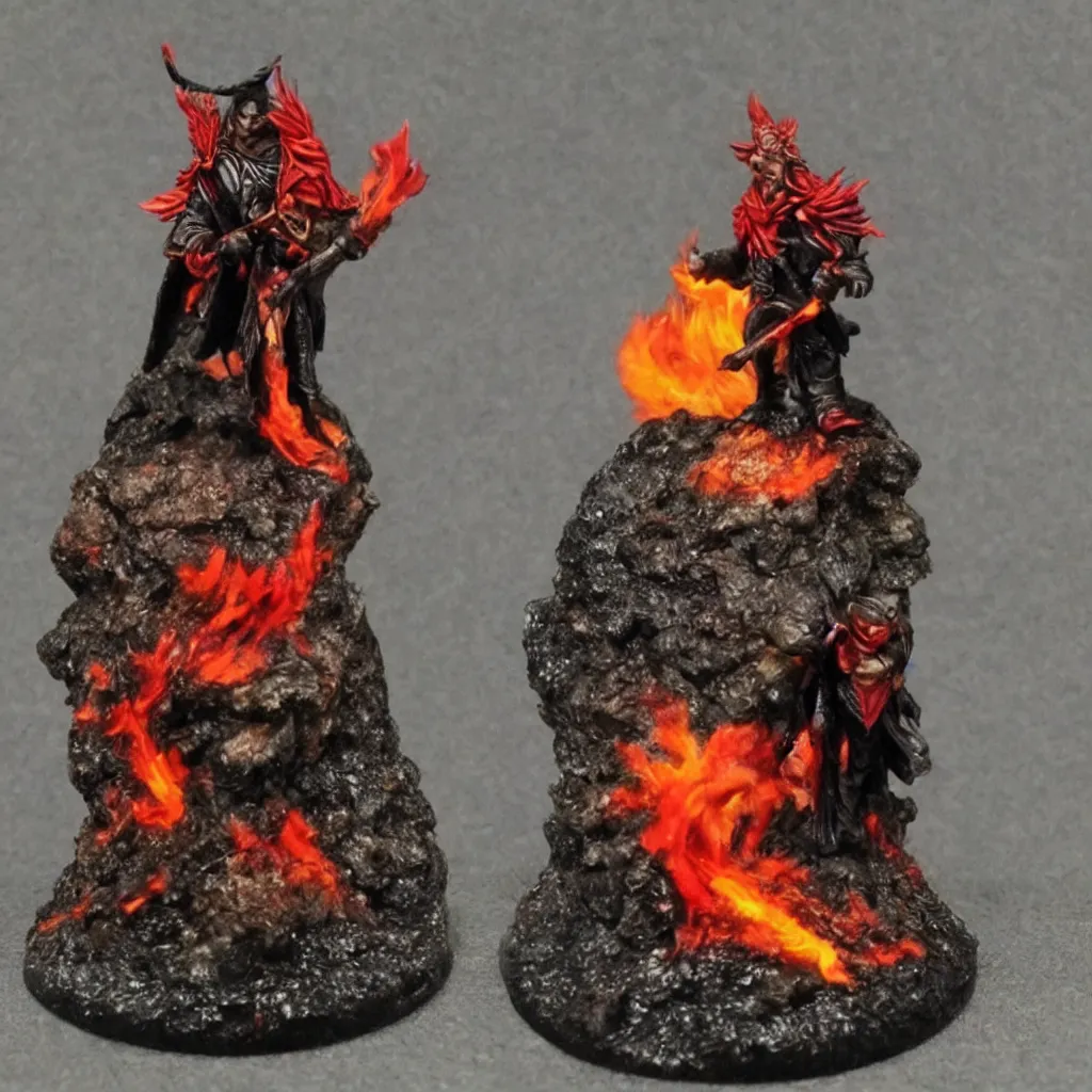 Image similar to wildfire druid d & d male black hair with red flame cardinal