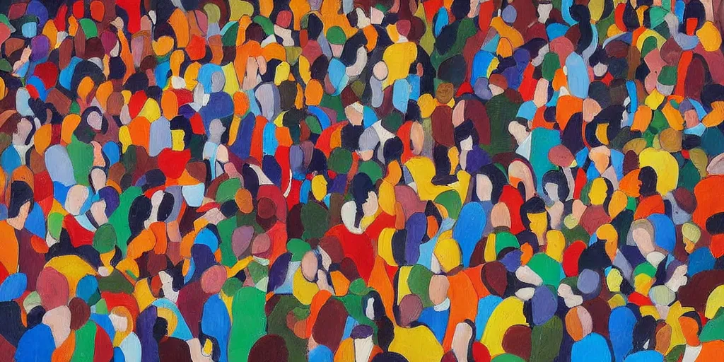 Prompt: detailed modern painting of human collaboration