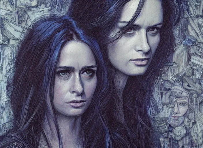 Prompt: a highly detailed beautiful portrait of jessica jones, james gurney, james jean