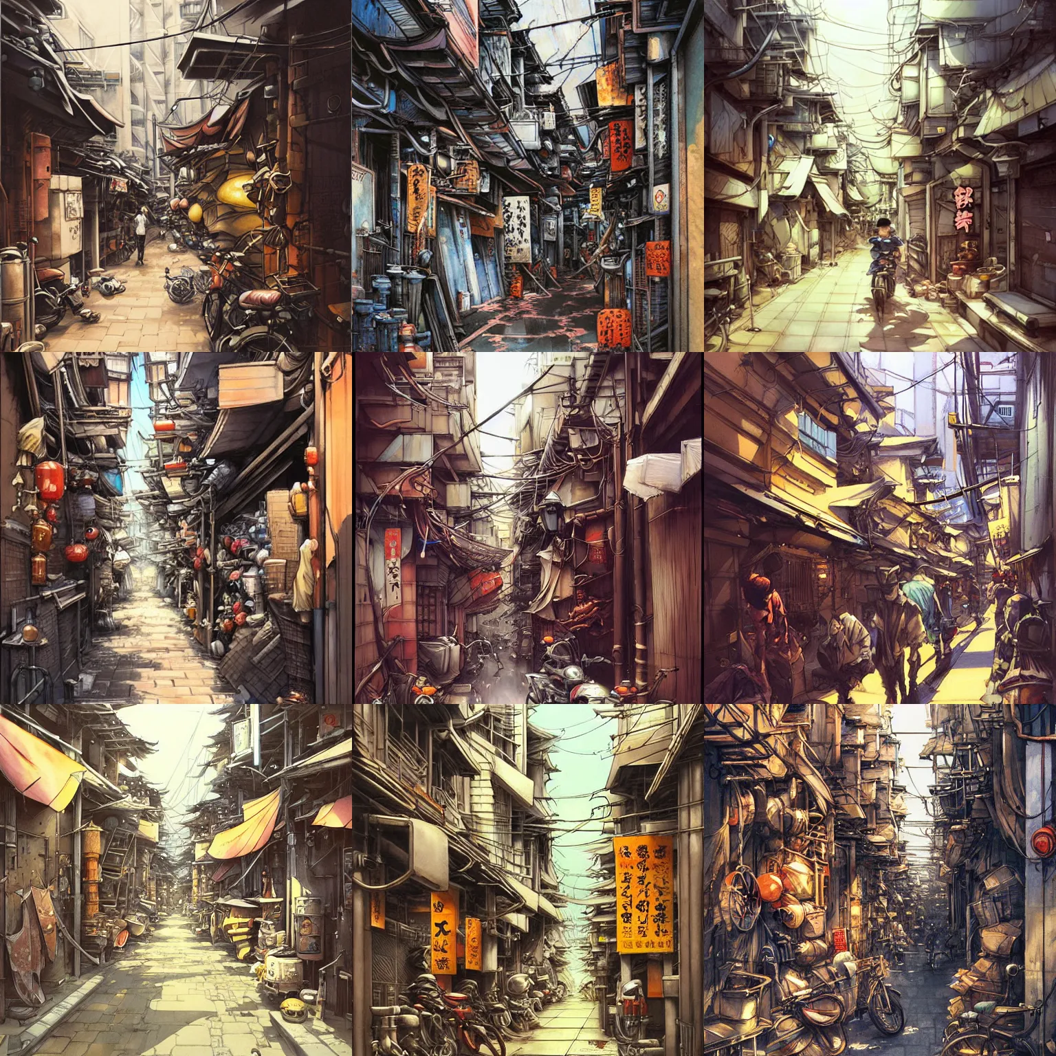 Prompt: tokyo alleyway by jesper ejsing, beautiful