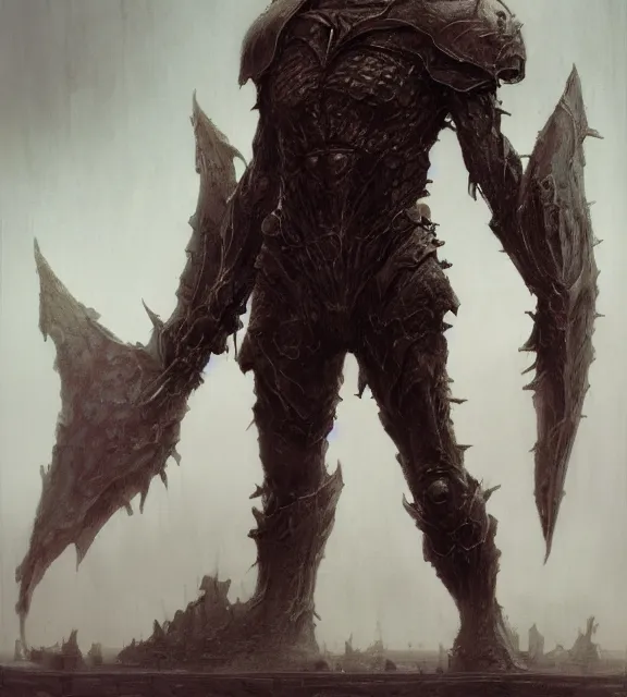 Image similar to garrador concept, beksinski, age of sigma art, frank franzetta, ruan jia, dark soul armor concept, trending on artstation, wayne barlowe, adrian smith fantasy art, elden ring art, the hobbit art, lord of the ring art, infinity blade armor