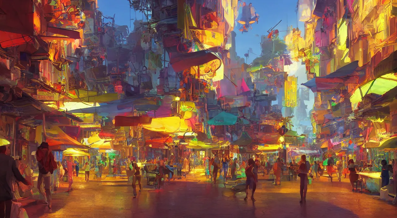 Image similar to bazaar zouk oriantal multicolorful sky shine place mosquet painting stylized digital video game icon global illumination ray tracing 8 k hd resolution, by ilya kuvshinov and cushart krentz and gilleard james