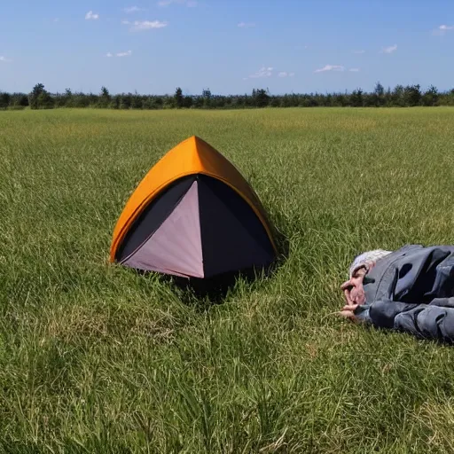 Image similar to steve wallis stealth camping on a big open field