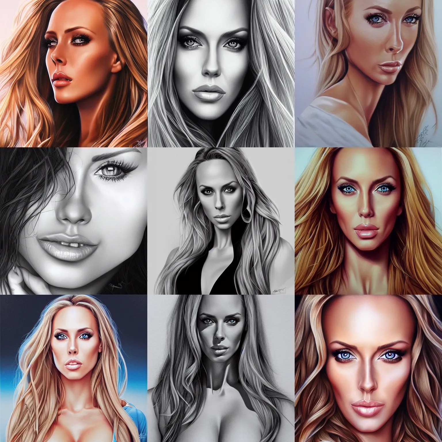 Prompt: portrait of Nicole Aniston by Artgerm