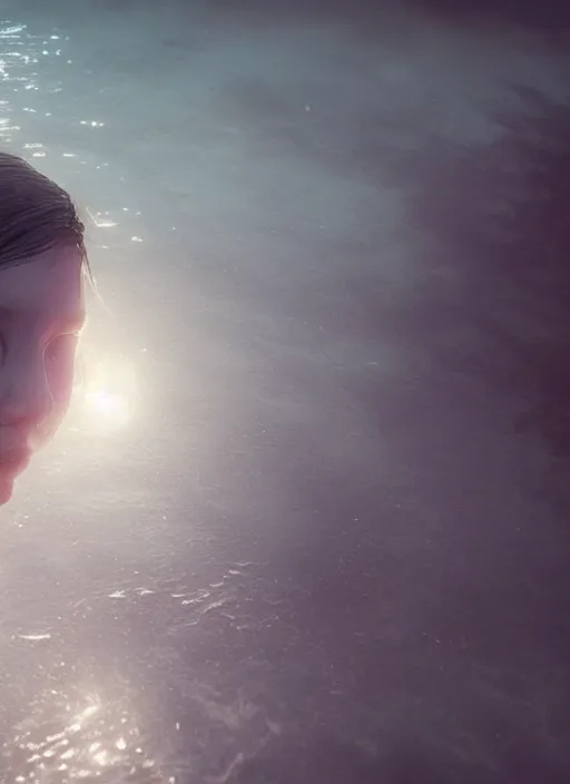 Image similar to A fancy portrait of an injured girl submerged in water by Greg Rutkowski, Sung Choi, Mitchell Mohrhauser, Maciej Kuciara, Johnson Ting, Maxim Verehin, Peter Konig, Bloodborne, 8k photorealistic, cinematic lighting, HD, high details, dramatic, atmospheric , trending on artstation