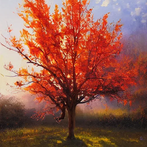 Prompt: a beautiful painting by banska stiavnica of translucent peach, backlit leaves by greg rutkowski and james gurney, beautiful fruit tree, wood