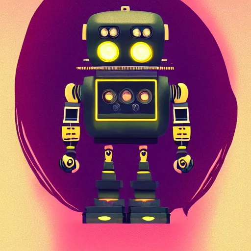 Image similar to robot in the style of simon stalenhag