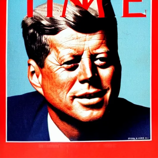 Image similar to Time Magazine cover of John F. Kennedy smoking a cigar