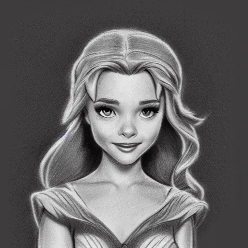 Image similar to milt kahl pencil sketch of chloe grace moretz as snow white