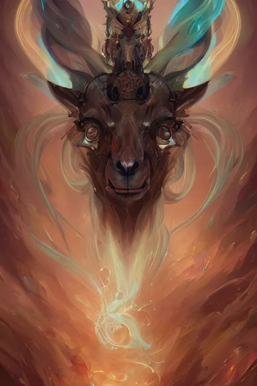 Prompt: portrait of a beautiful supernatural llama as a biomechanical emanation, by pete mohrbacher and artgerm and wlop, digital art, highly detailed, intricate, fantasy, mystical, sharp focus, Trending on Artstation HQ, deviantart, unreal engine 5, 4K UHD image