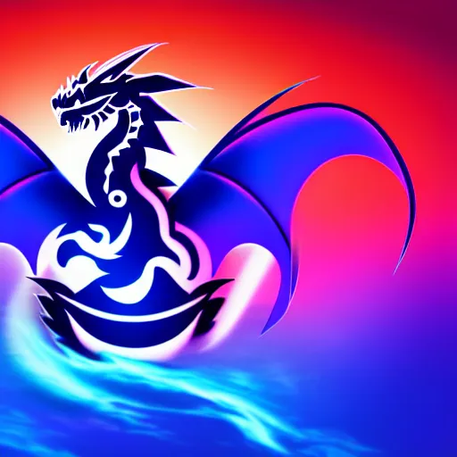 Prompt: dark dragon with blue flames, silky texture, gradient, minimalistic design, logo, aesthetic, 4 k, hd