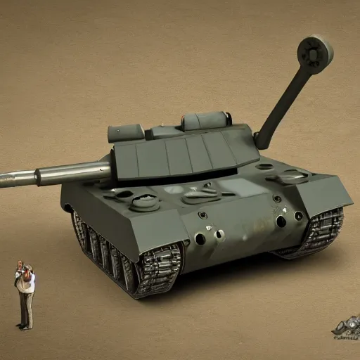 Image similar to concept of walking tanks with the end of the barrel resembling a claw, high resolution