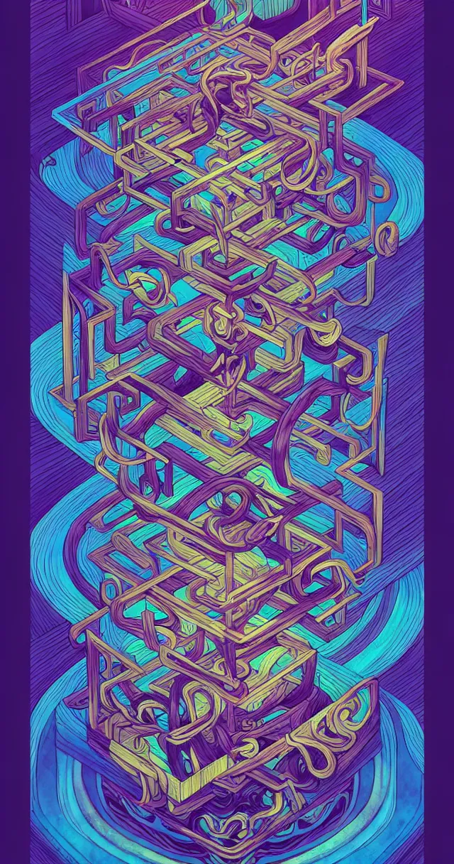 Image similar to arcane twisted turn of fate abstraction, centered award winning ink pen illustration, isometric abstract illustration by dan mumford, edited by craola, technical drawing by beeple and tooth wu, tiny details by artgerm and watercolor girl, symmetrically isometrically centered