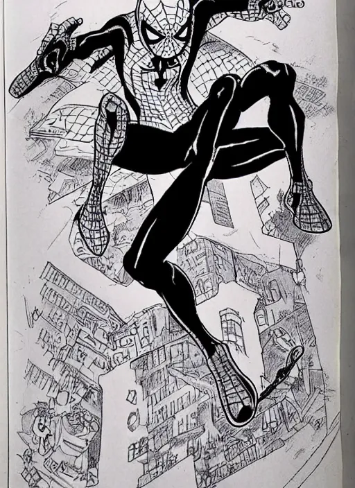 Prompt: spiderman as origin character in one piece manga, sketch by eiichiro oda, amazing likeness. very detailed.