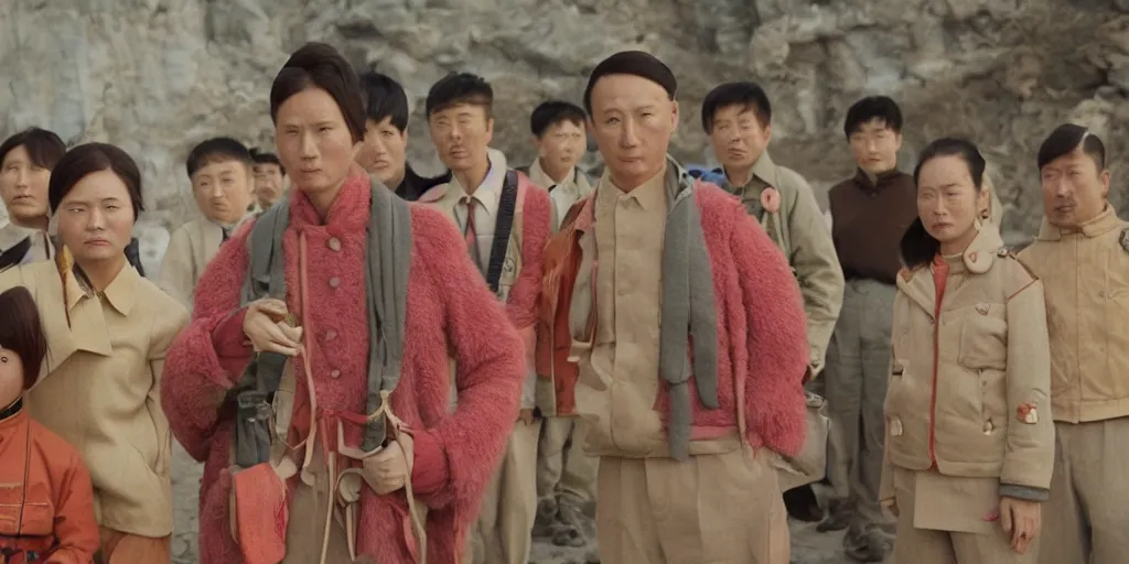 Prompt: film still from wes anderson movie, baotou china,