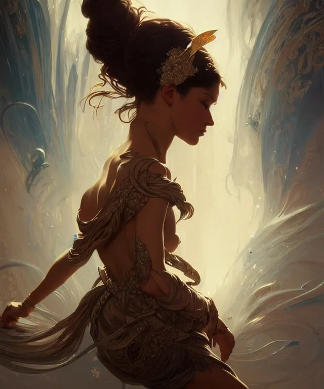 Image similar to Lucien Foort, DJ, fantasy, intricate, elegant, highly detailed, digital painting, artstation, concept art, smooth, sharp focus, illustration, art by artgerm and greg rutkowski and alphonse mucha