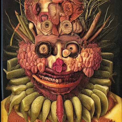 Image similar to portrait of evil by arcimboldo