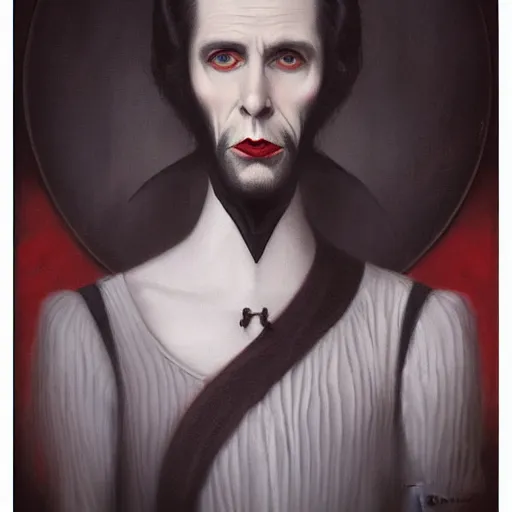 Prompt: bram stoker's count dracula portrait by tom bagshaw