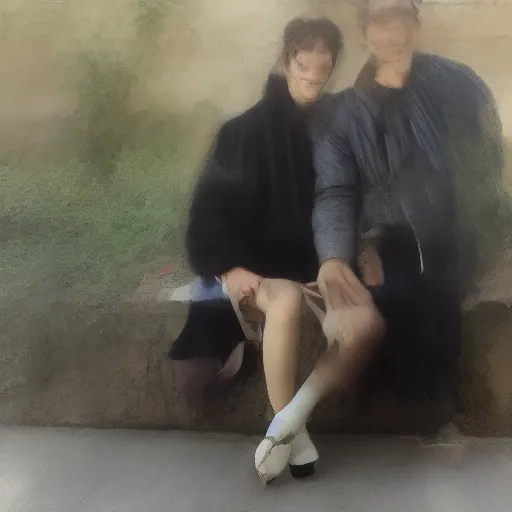 Image similar to a couple sitting on a park bench