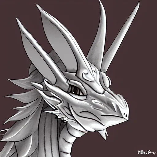 Prompt: a very beautiful and cute silver anthropomorphic dragon profile picture, commission on furaffinity, smooth scales, dragonkin!