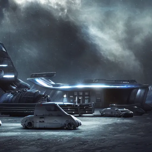 Prompt: the expanse tv show spaceship render exterior realistic dramatic lighting stills 4 k