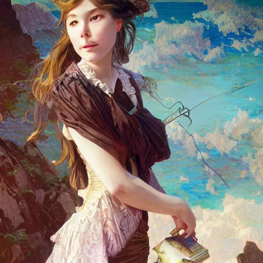 Image similar to Erin Moriarty, highly detailed, digital painting, artstation, concept art, smooth, sharp focus, illustration, ArtStation, art by artgerm and greg rutkowski and alphonse mucha and J. C. Leyendecker and Edmund Blair Leighton and Katsuhiro Otomo and Geof Darrow and Phil hale and Ashley wood and Ilya repin and Charlie Bowater