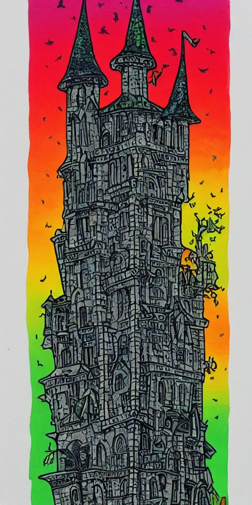 gothic tower mcbess style, rainbow gouache | Stable Diffusion | OpenArt