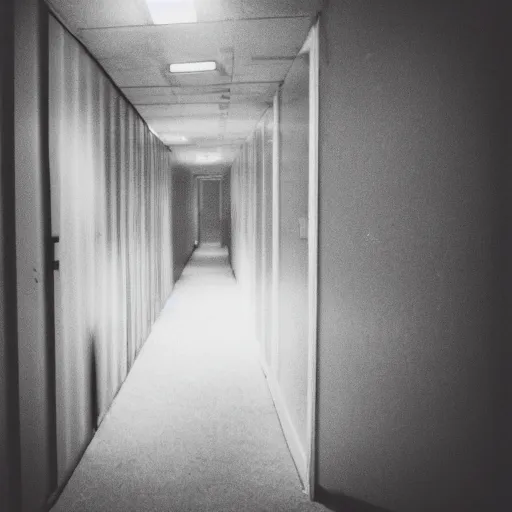 Prompt: creepy nursery liminal space, dark photograph